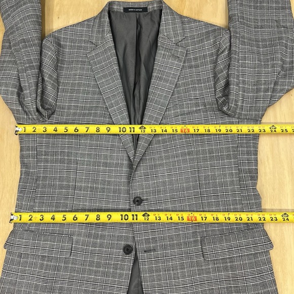 Kenneth Cole Blazer Sport Coat Mens 46L Long Slim Fit Wool Blend Stretch Gray - Picture 8 of 12